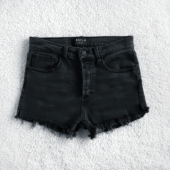 Levi's Pants - DSTLD Black High Rise Button Fly Cut Off Denim Shorts Size 28 / 26